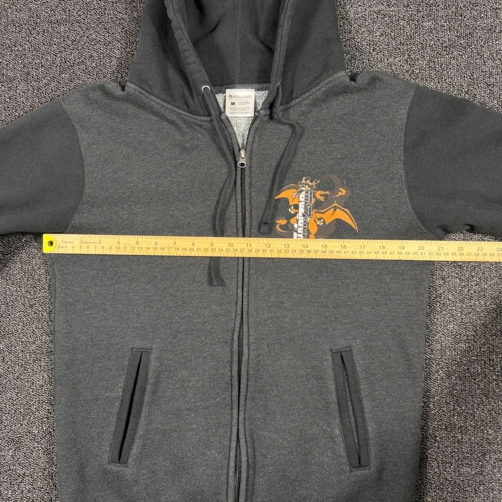 Pokemon Center Charizard Full Zip Hoodie Mens Medium Grey Black‎ 2019 Graphic